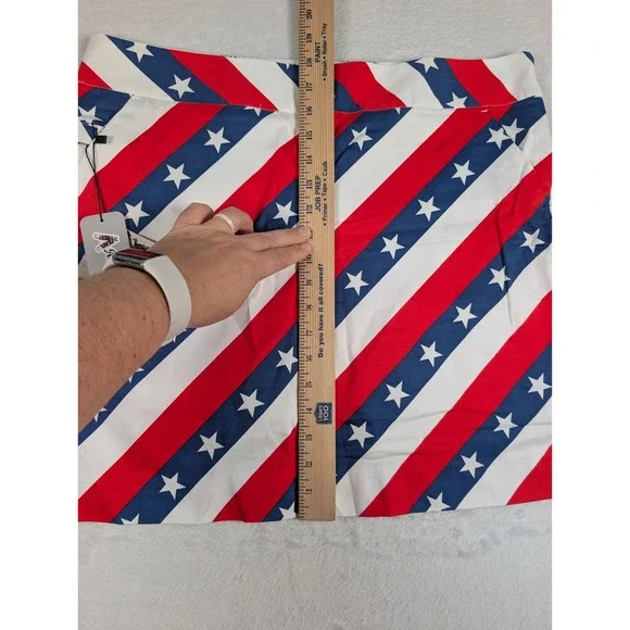 Royal and Awesome "Pars and Stripes" Skort Womens US 12 Lined America Stars NWT - Picture 3 of 11